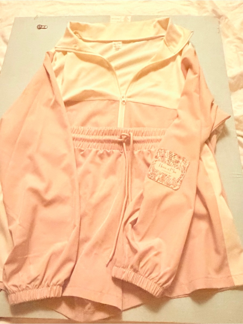 Casual Two-Tone Pink Track Jacket & Jogger Set